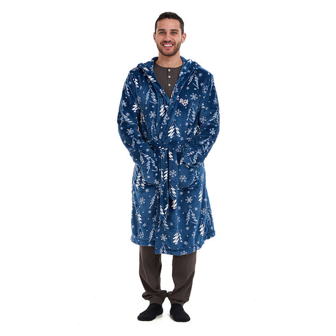 Snuggs Blanket Robe Blue Tree Christmas